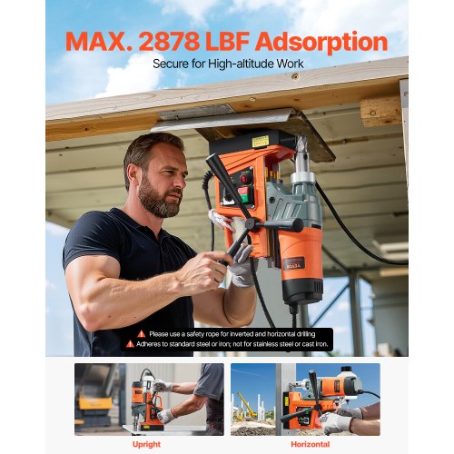 Magnetbohrmaschine 1450 W 2878 lbf Tragbare Magnetbohrmaschine 2 Zoll Bohrdurchmesser | EU
