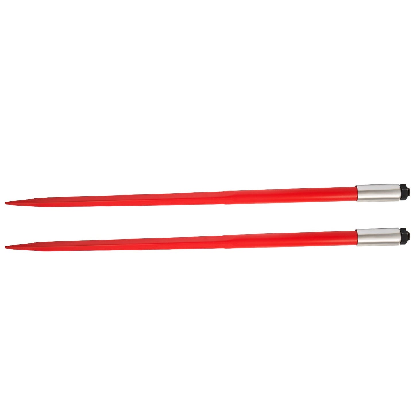 Pair Hay Spear 49" Bale Spear 3000 lbs Capacity, Bale Spear Quick Attach Square Hay Bale Spears 1 3/4", Red Coated Bale Forks, Bale Hay Spike with Hex Nut & Socket for Buckets Tractors Loaders