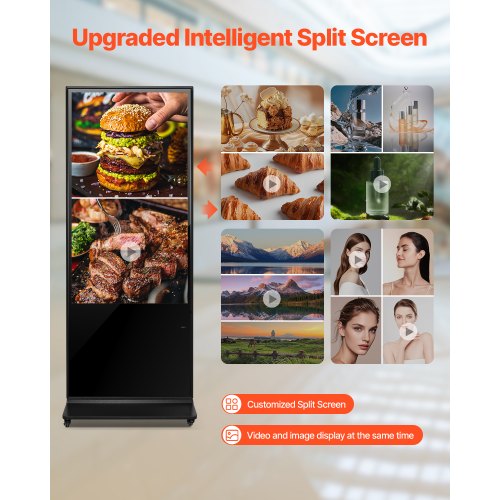 55" Digital Signage Display Pekskärm 4K UHD LCD Golvstående Kiosk | EU