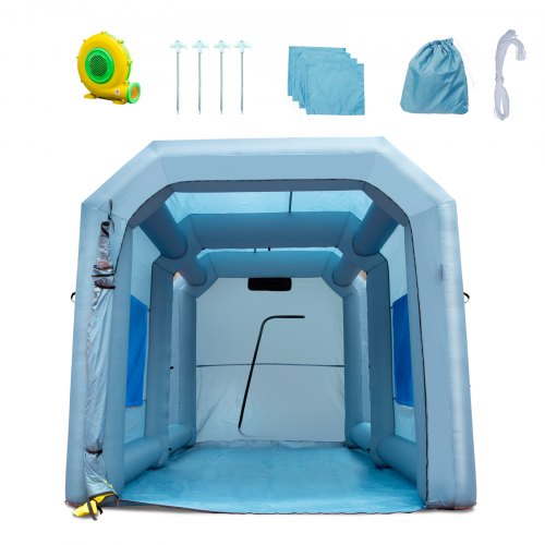 Uppblåsbar Spraybås Billack Tält 13x10x9ft Filtersystem Blåsare 950W | EU