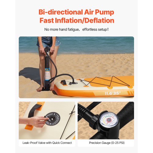 Uppblåsbar Stand Up Paddle Board 3,53 m Sup Surfbräda med Paddeltillbehör