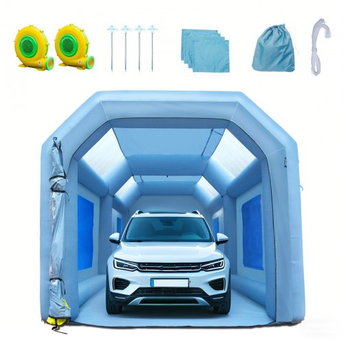 Inflatable Spray Booth Car Paint Tent 20x10x8ft Filter System 2 Blowers