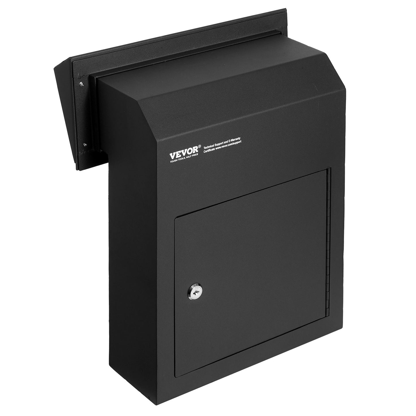 Through The Door Key Drop Box 12x6x16" brevlåda med 1,8"12" nyckellås Svart