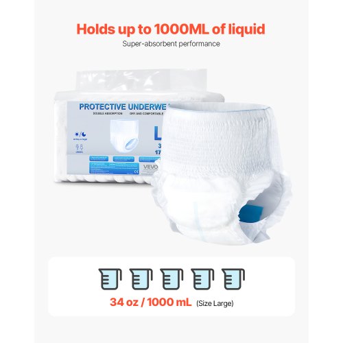 Incontinence underwear for adults Protective underwear for men and women Size L