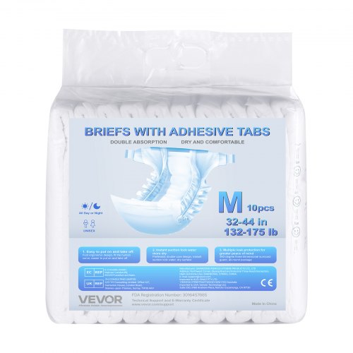 Adult briefs with adhesive tabs Incontinence briefs for men and women Size M