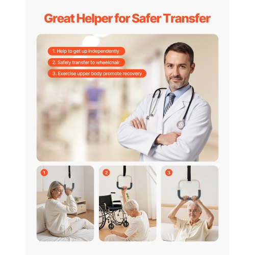 Trapeze bar for bed mobility 110 kg capacity freestanding trapeze bar | EU