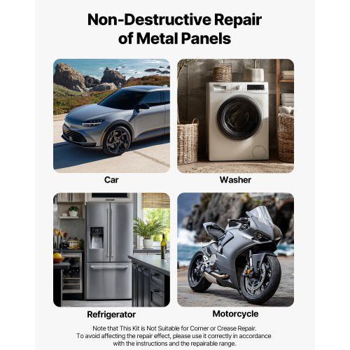 Bucklor Kit, 61 delar lackfri bucklorborttagningskit med gyllene lyftare, glidhammare, T-stång, limpistol, verktyg för bilkarosseri, hagelskador, reparation av bilkylskåp, stor liten dörrreparation | EU