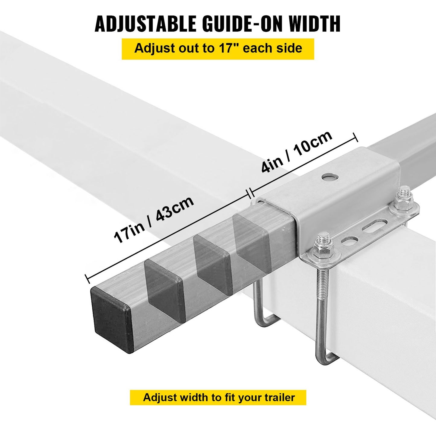 Boat Trailer Guide on, 24\", One Pair Trailer Pontoon Bunk Board Guide-ons, stål Trailer Guider, kompletta monteringstillbehör ingår, för skidbåt, fiskebåt eller segelbåt trailer
