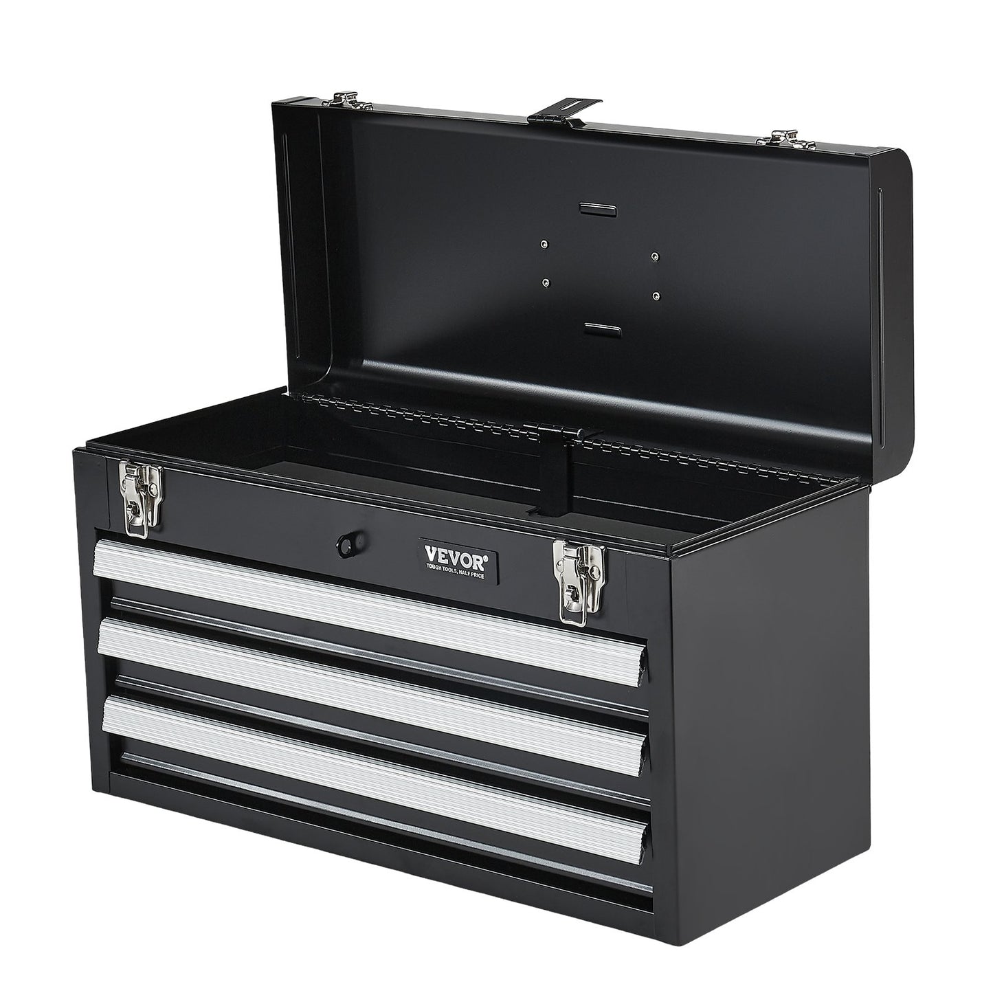 Verktygslåda 20,5-tums Bärbar Verktygslåda i metall med 3 lådor Tool Organizer