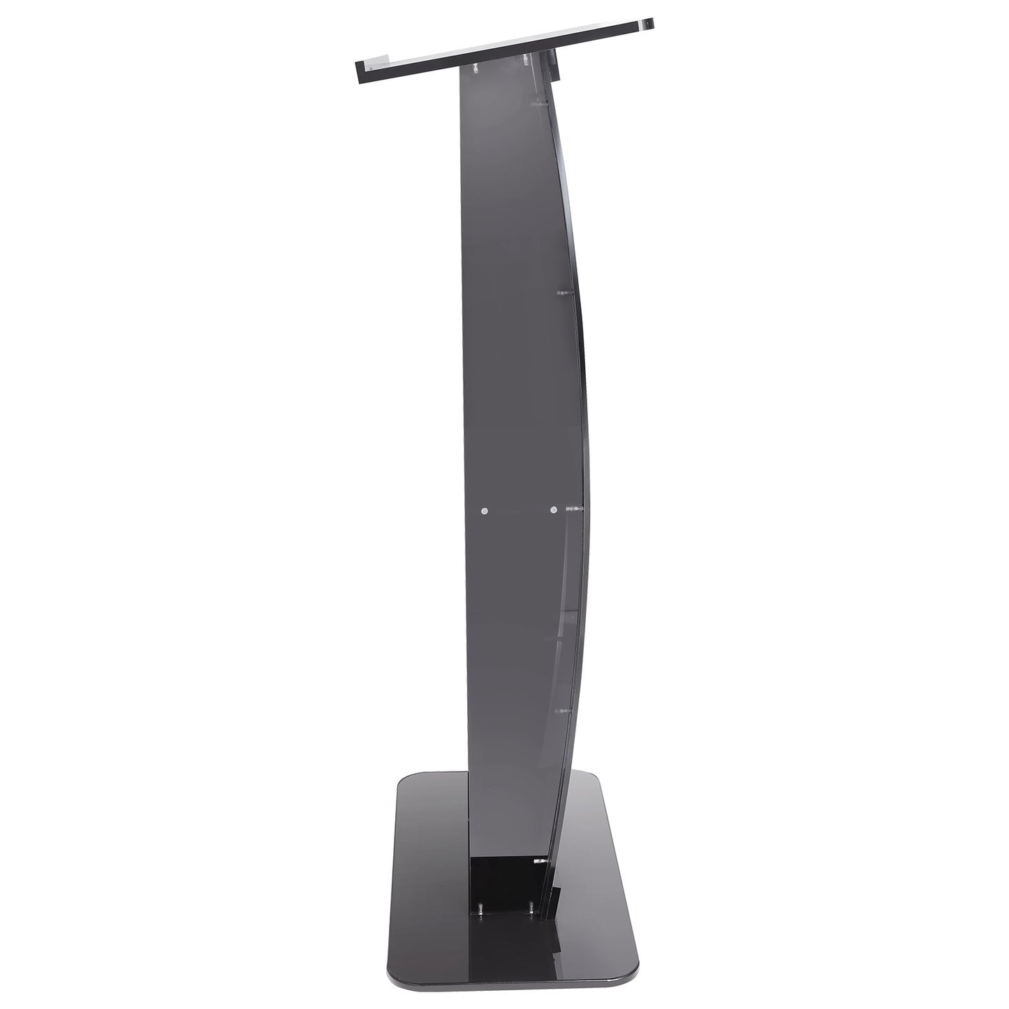 Acrylic Podium, 47" High, Acrylic Podium Stand with Wide Reading Surface and Storage Shelf, Floor Standing Clear Pulpits Acrylic for Church Office School, Black