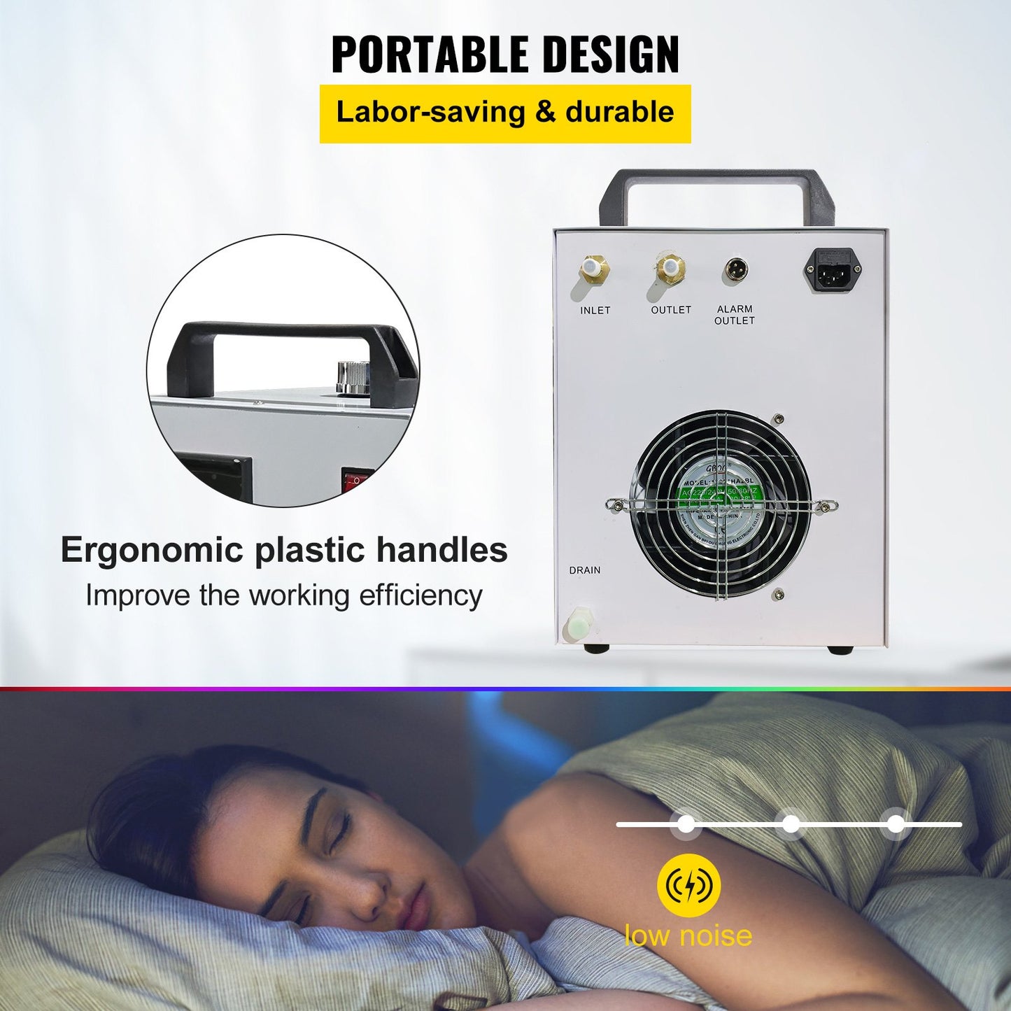 9L tankvattenkylare CW-3000DG Termolys Industriell vattenkylare Vattenkylningskylare för 60W 80W CO2 glaslaserrörkylare