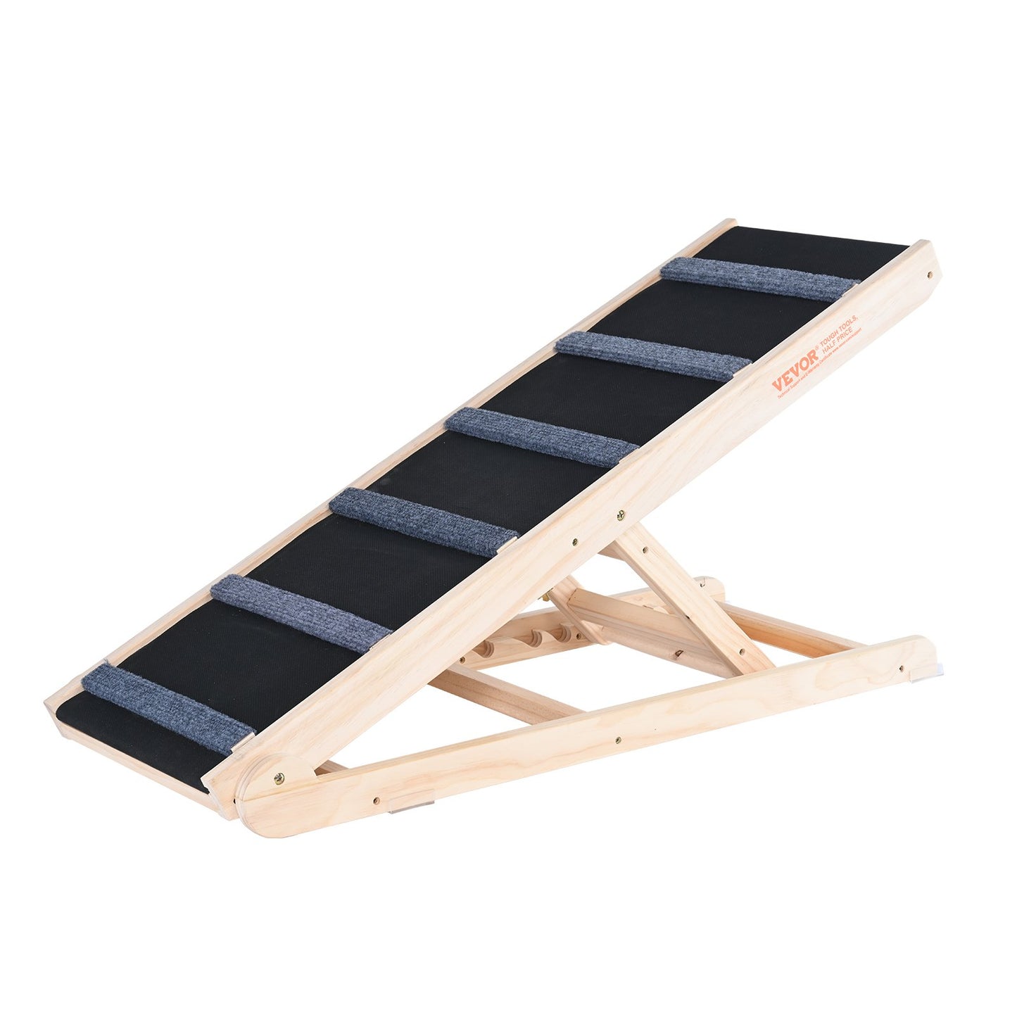 Dog Ramp, Foldable Pet Ramp for Bed, Adjustable Dog Ramp for Small, Large, Old Dogs and Cats, Wooden Pet Ramp with 41.3" Long Ramp, Adjustable from 13.77" to 25.59", Suitable for Sofa, Couch, Car