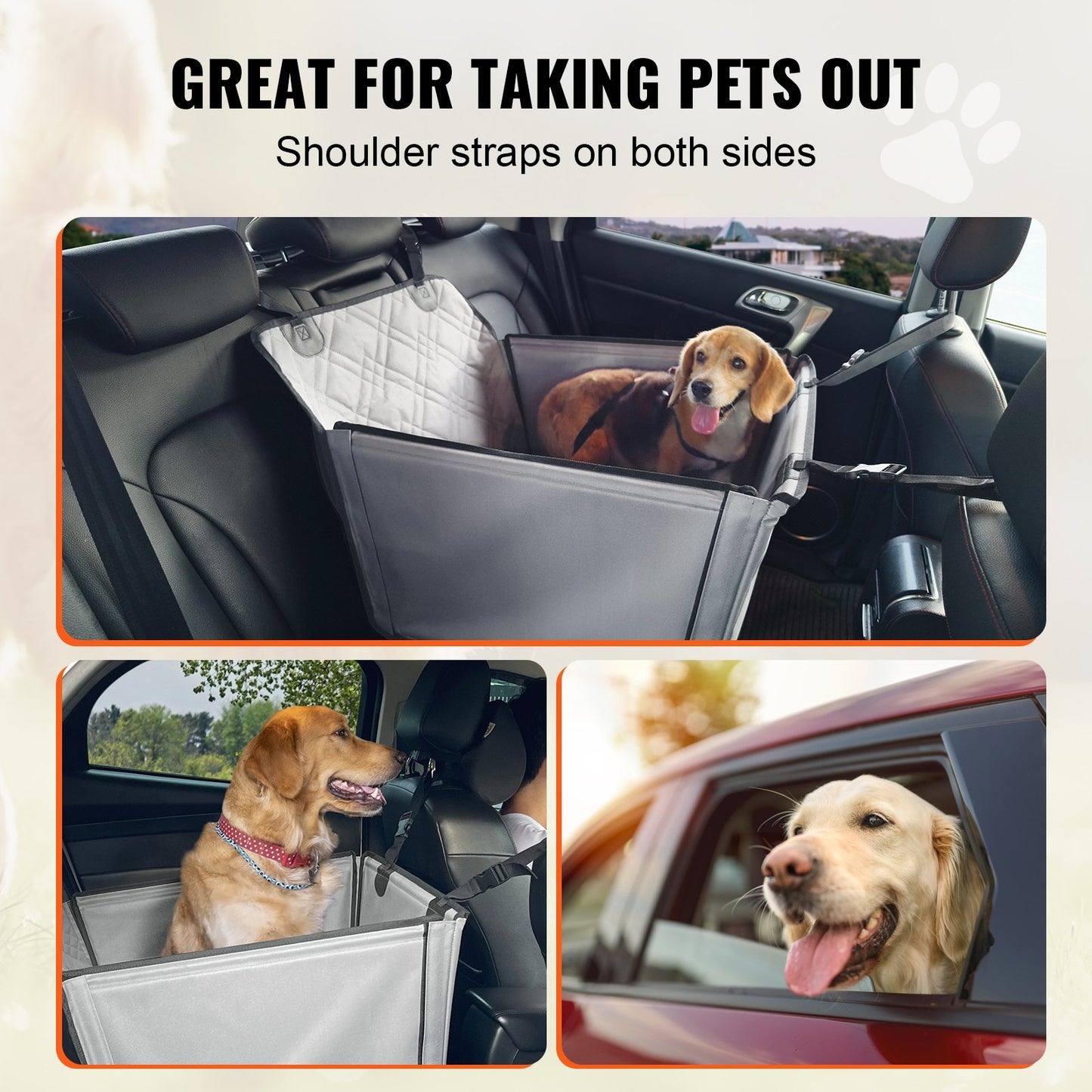 Dog Booster Car Seat Pet Car Seat för SML Dogs upp till 48,5 lbs Grå