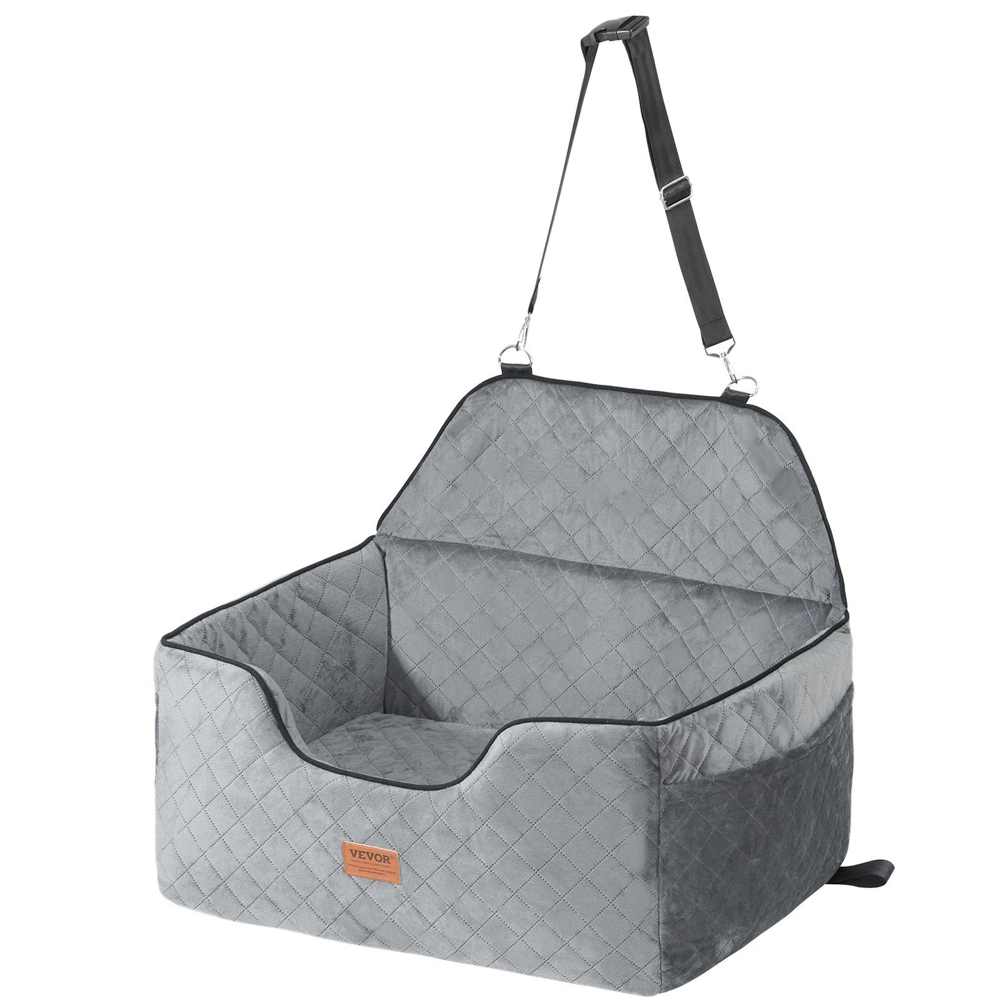 Dog Booster Car Seat Pet Car Seat för medelstor hund upp till 55 lbs Grå