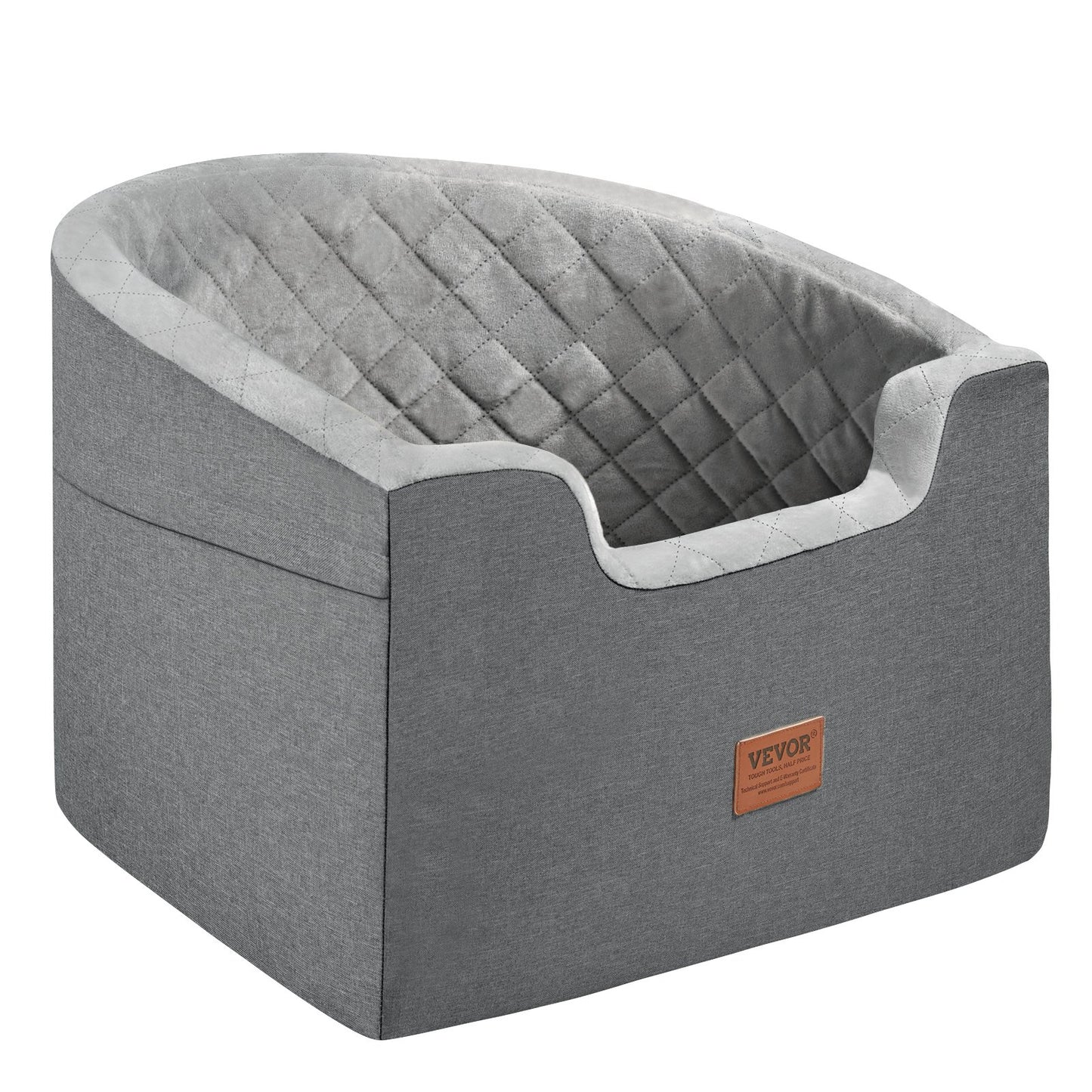 Dog Booster Car Seat Pet Car Seat för små medelstora hundar upp till 55 lbs Grå