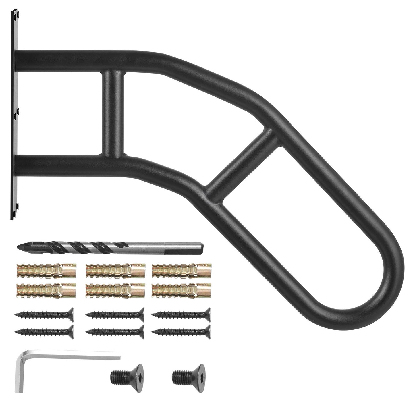 Outdoor Stair Handrails 32" Wall Mounted Safety Railings for 1-3 Steps