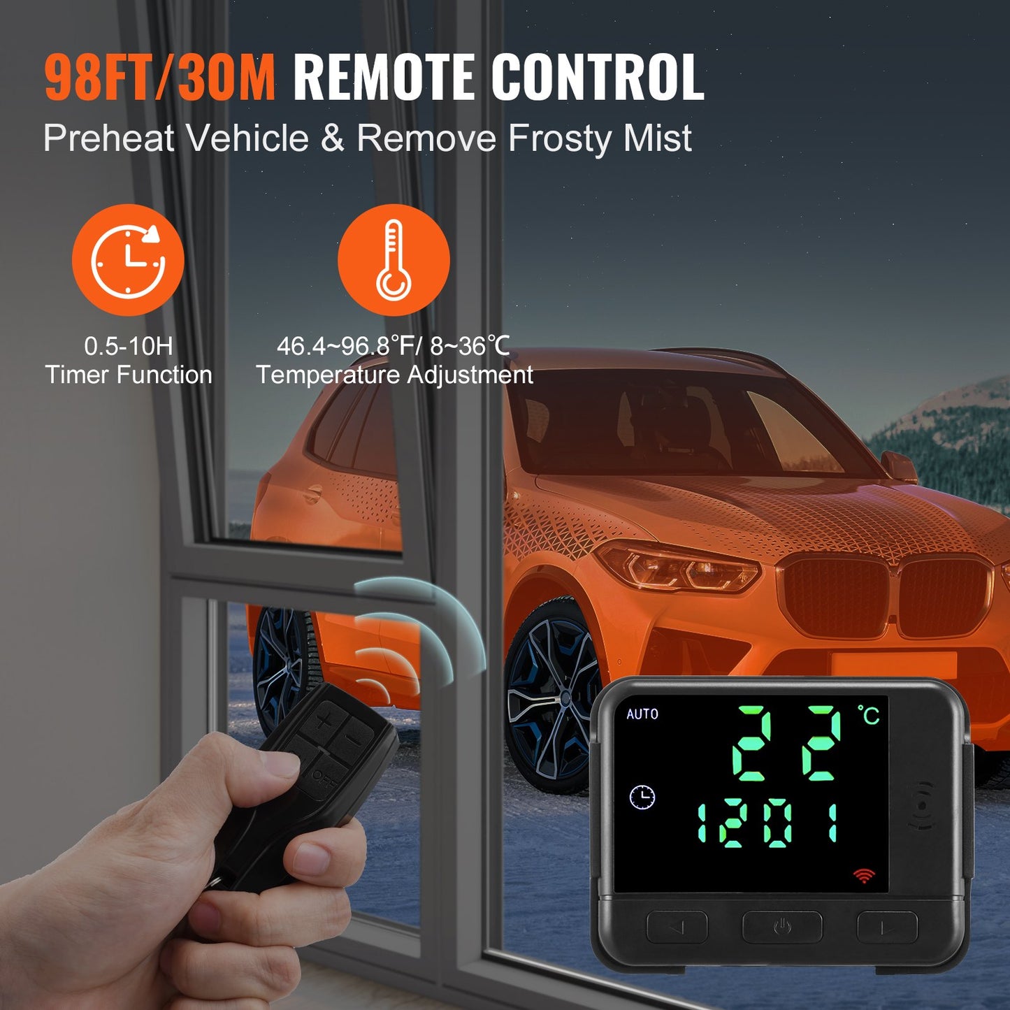 5-8KW dieselvärmare, dieselluftvärmare allt i ett med fjärrkontroll och LCD-skärm, snabb uppvärmning med låg ljudnivå, bärbar dieselvärmare för lastbilsbil husbil husbil och inomhus