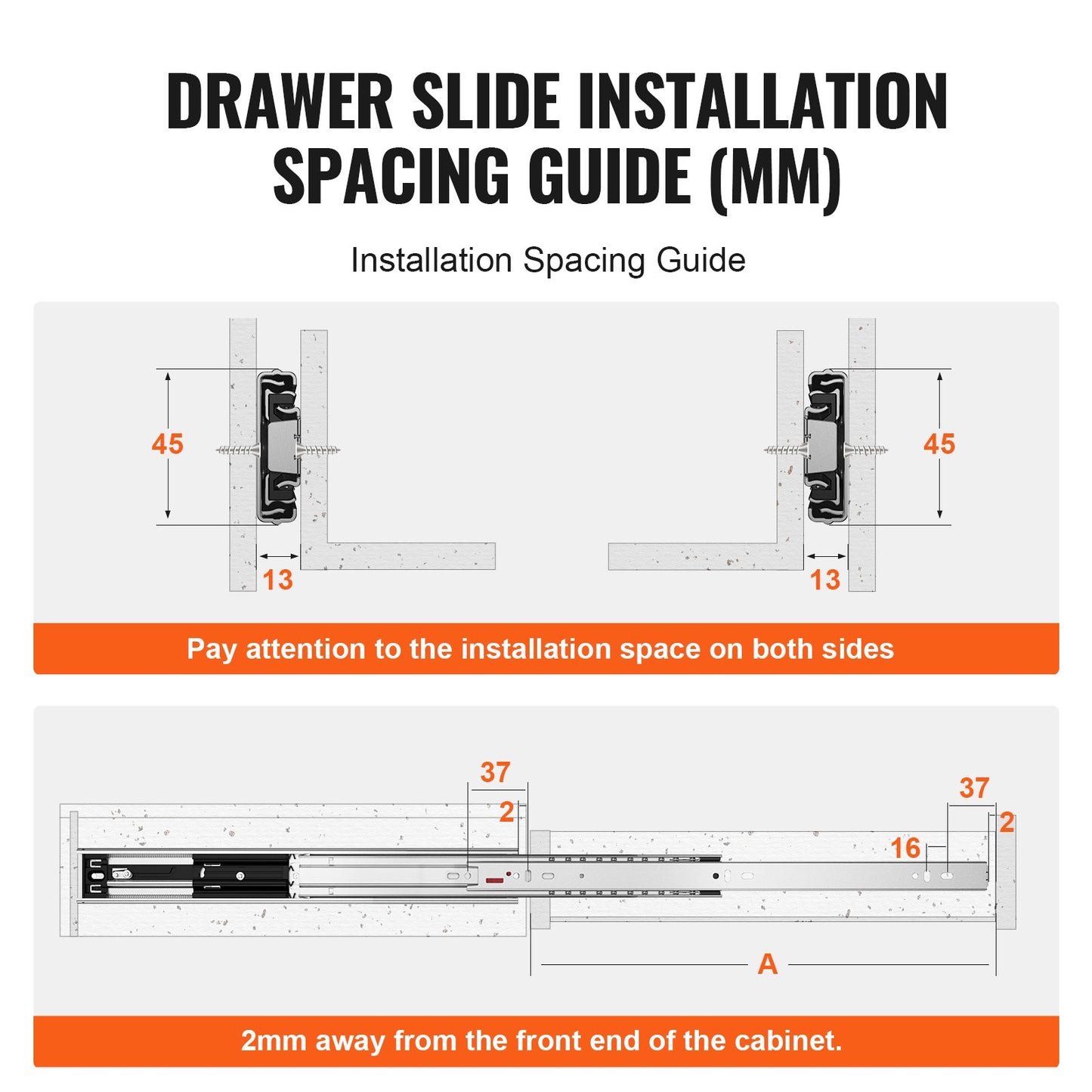 6 par 457,2 mm lådslider Sidomonterade skenor, Heavy Duty Full Extension stålskena, Soft-Close ljudlösa guideglider Skåp Kökslöpare med kullager, 100 lbs lastkapacitet