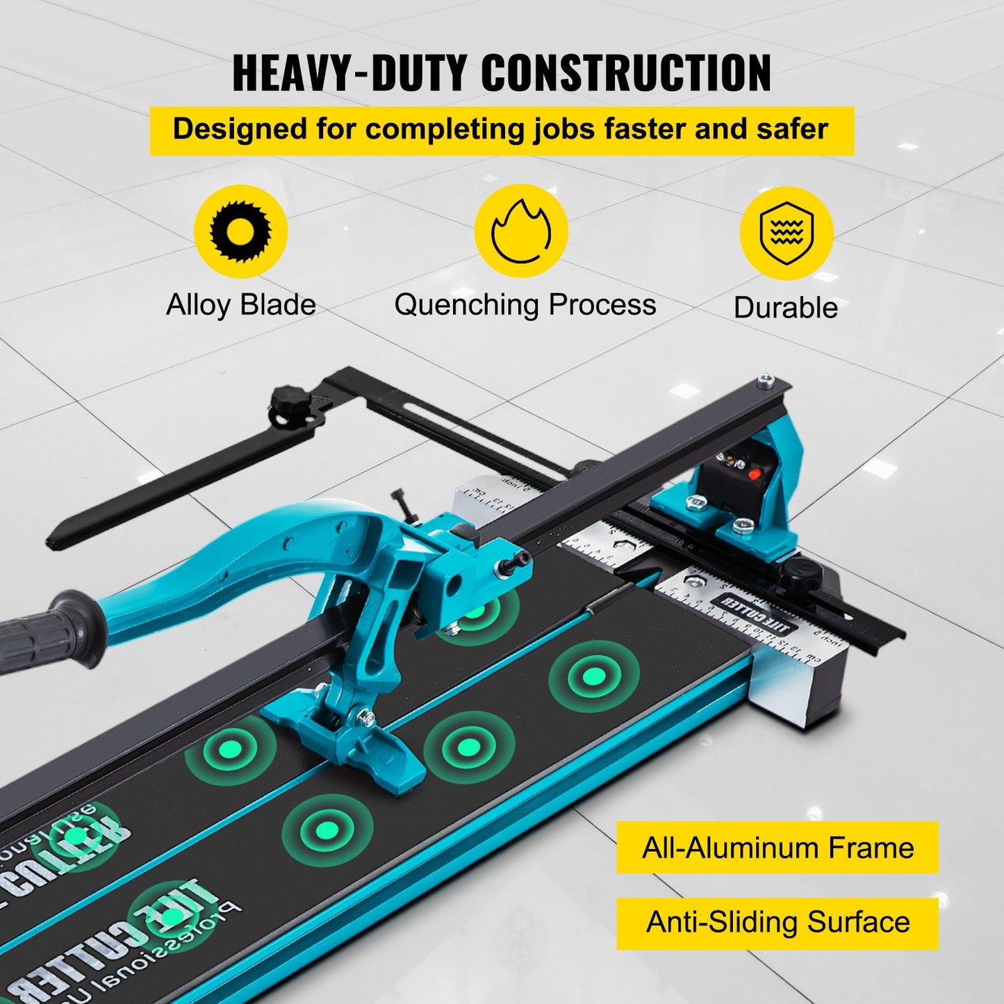 24 Inch Tile Cutter Single Rail Dual Brackets Manual Tile Cutter 3/5 Inch Cover with Precise Laser Manual Tile Cutter Precision Cutting Tools