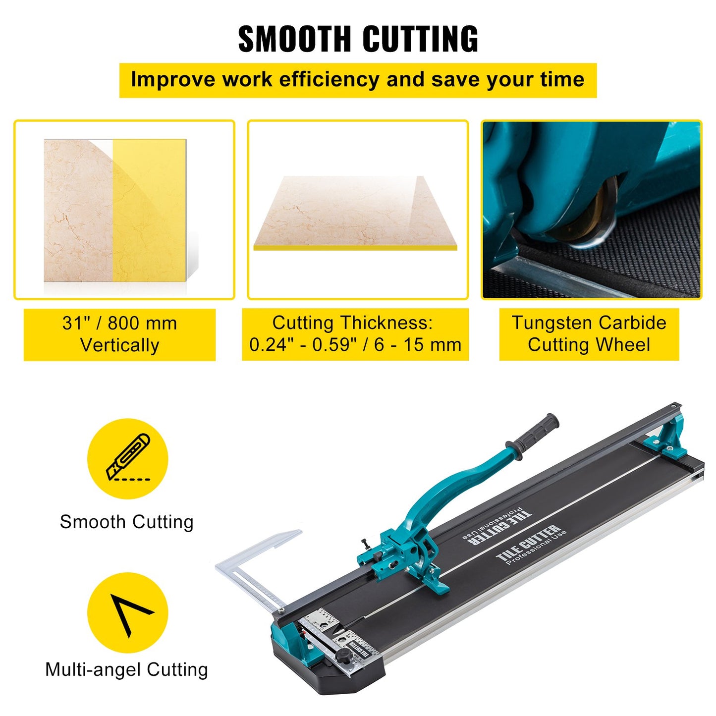31-Zoll-Fliesenschneider, Einzelschiene, manueller Fliesenschneider, 3/5-Zoll-Abdeckung mit präziser Laserpositionierung, manueller Fliesenschneider, Präzisionsschneidwerkzeuge