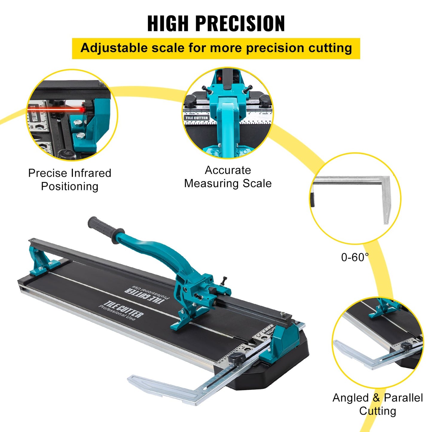 31-Zoll-Fliesenschneider, Einzelschiene, manueller Fliesenschneider, 3/5-Zoll-Abdeckung mit präziser Laserpositionierung, manueller Fliesenschneider, Präzisionsschneidwerkzeuge
