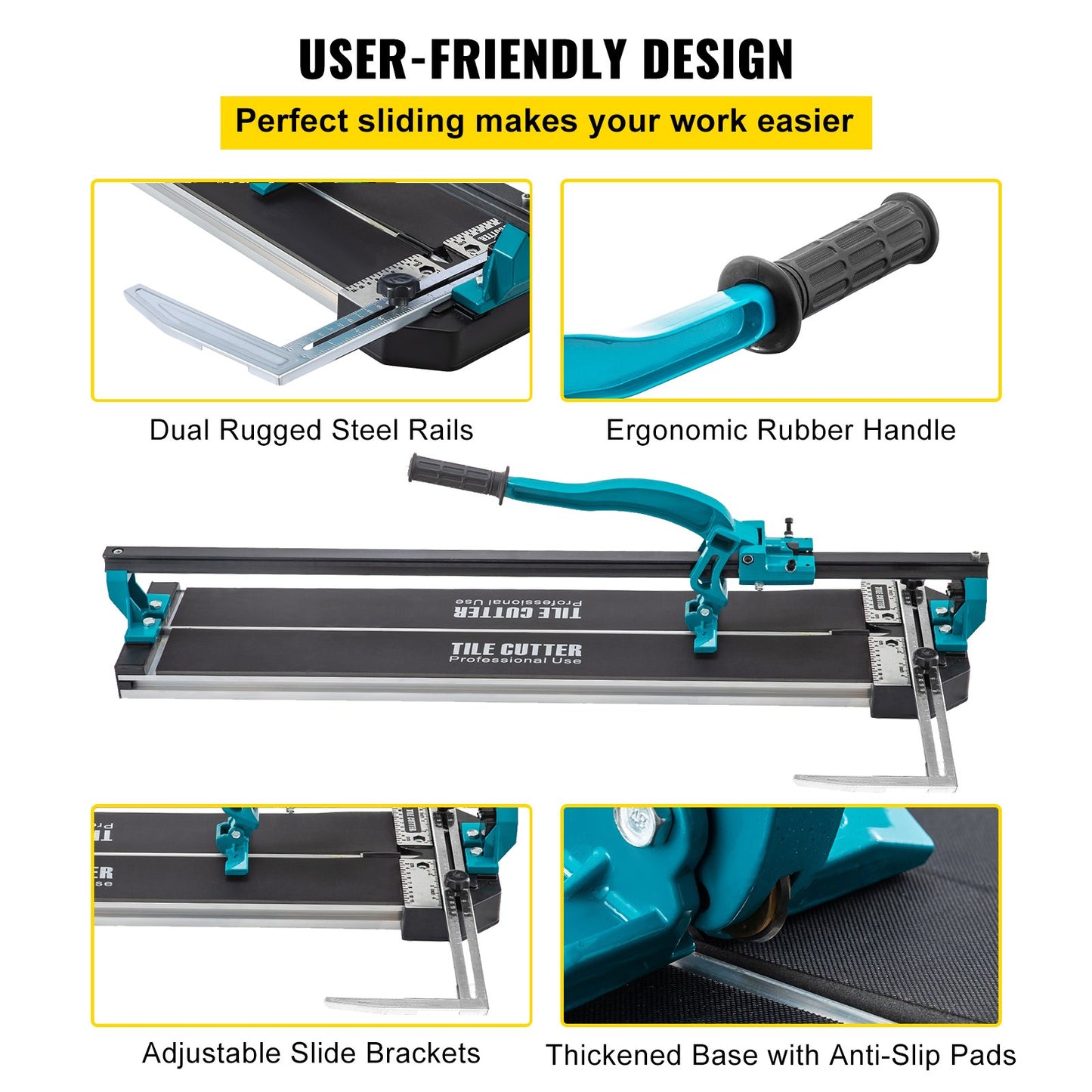 31-Zoll-Fliesenschneider, Einzelschiene, manueller Fliesenschneider, 3/5-Zoll-Abdeckung mit präziser Laserpositionierung, manueller Fliesenschneider, Präzisionsschneidwerkzeuge