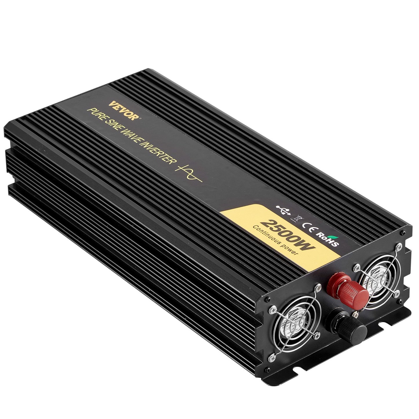 Pure Sine Wave Inverter 2500W Power Inverter DC 12V AC 230V, Bil Inverter USB Port LCD Display Fjärrkontroll, Säkerhetsskydd, Power Converter För RV Lastbilar Båtar och nödsituationer