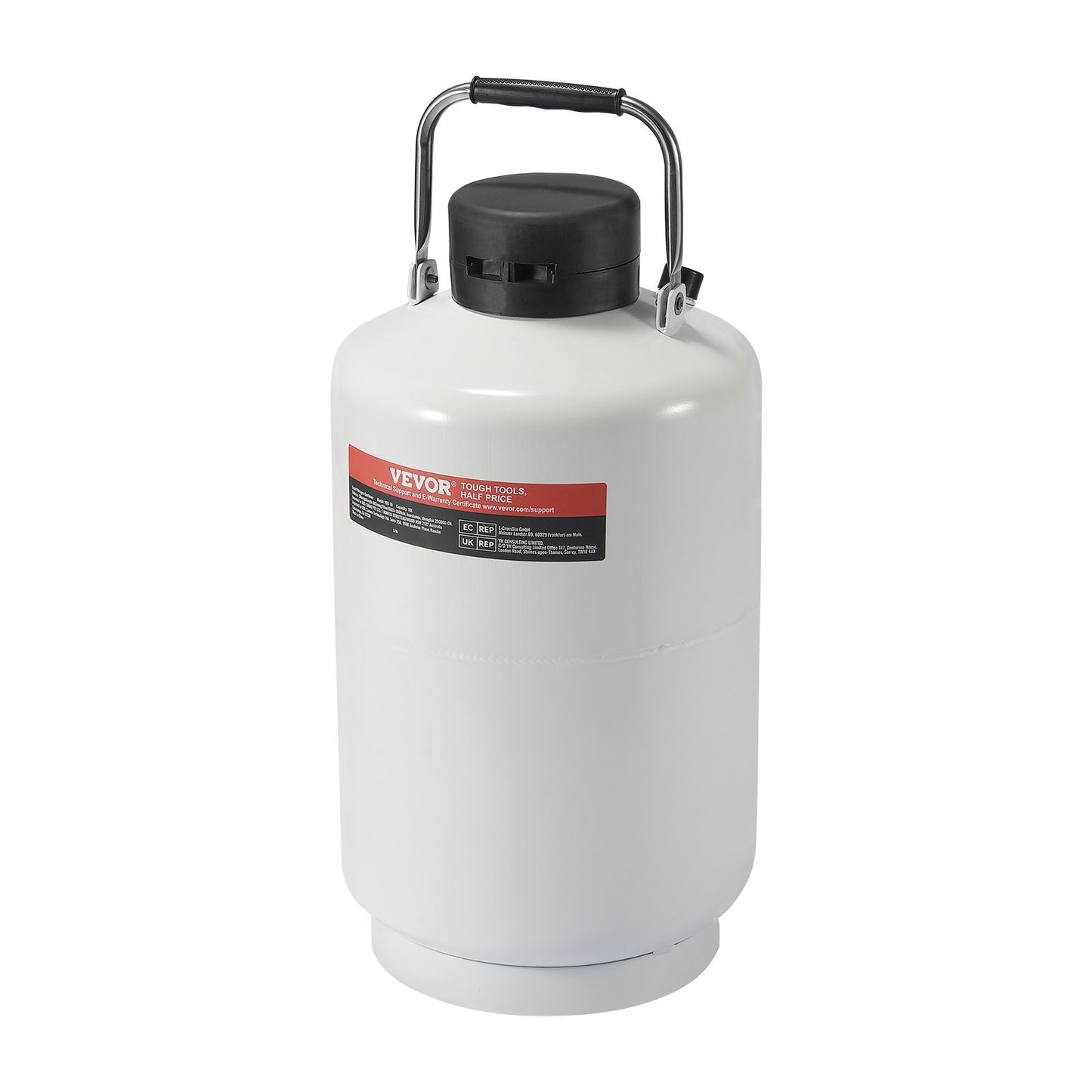 Flytande kvävetank 10 L aluminiumlegering LN2 behållare Dewar 6 kapslar