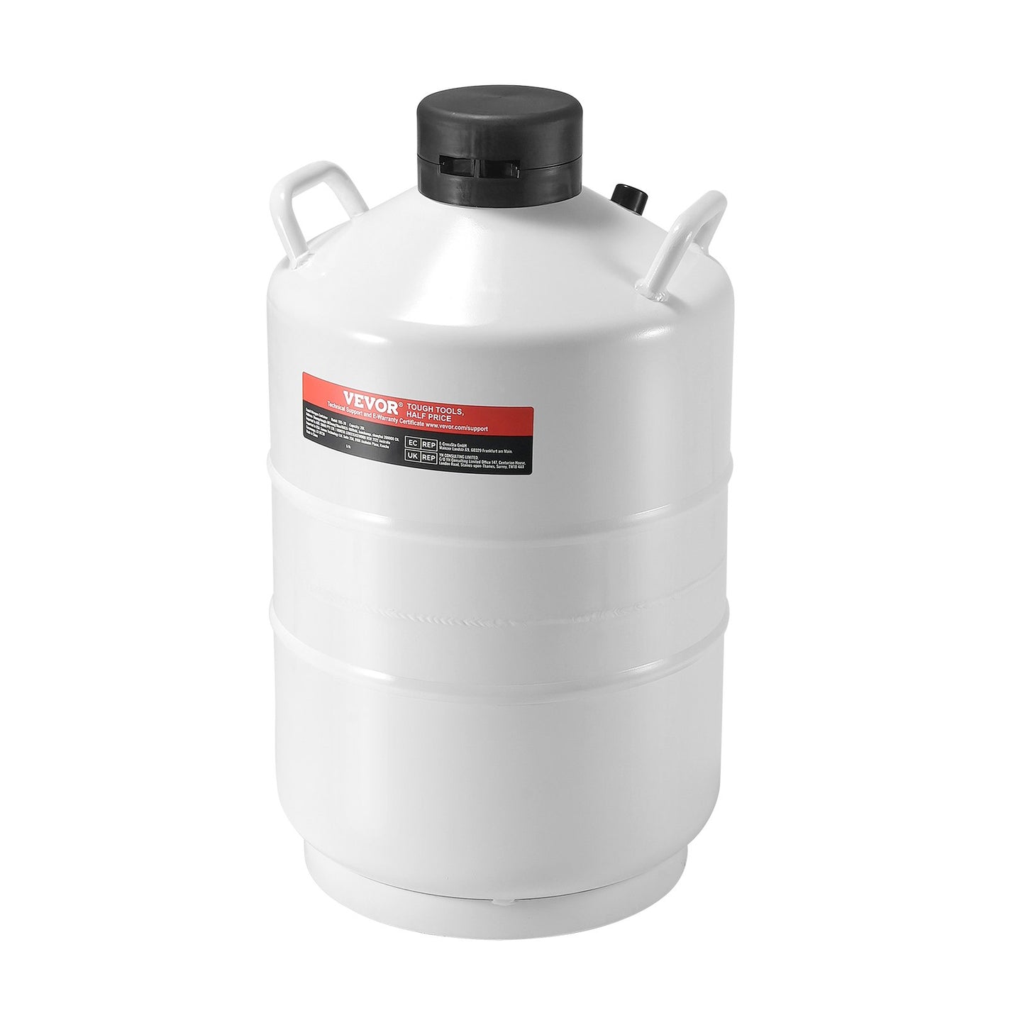 Flytande kvävetank 20 L aluminiumlegering LN2 behållare Dewar 6 kapslar