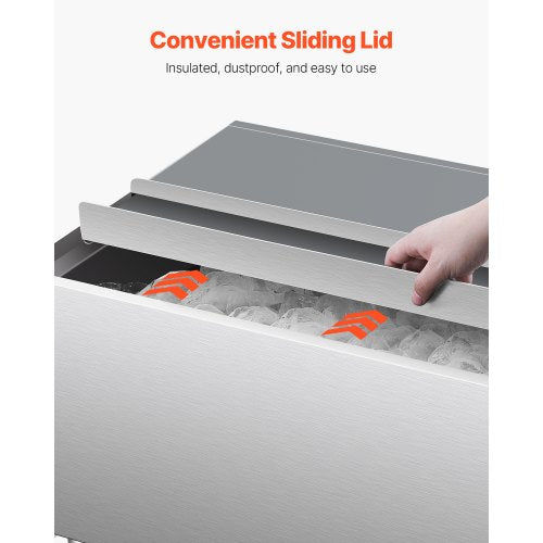 Commercial Ice Bin 61.6 L Ice chest on wheels with bottom storage compartment | EU