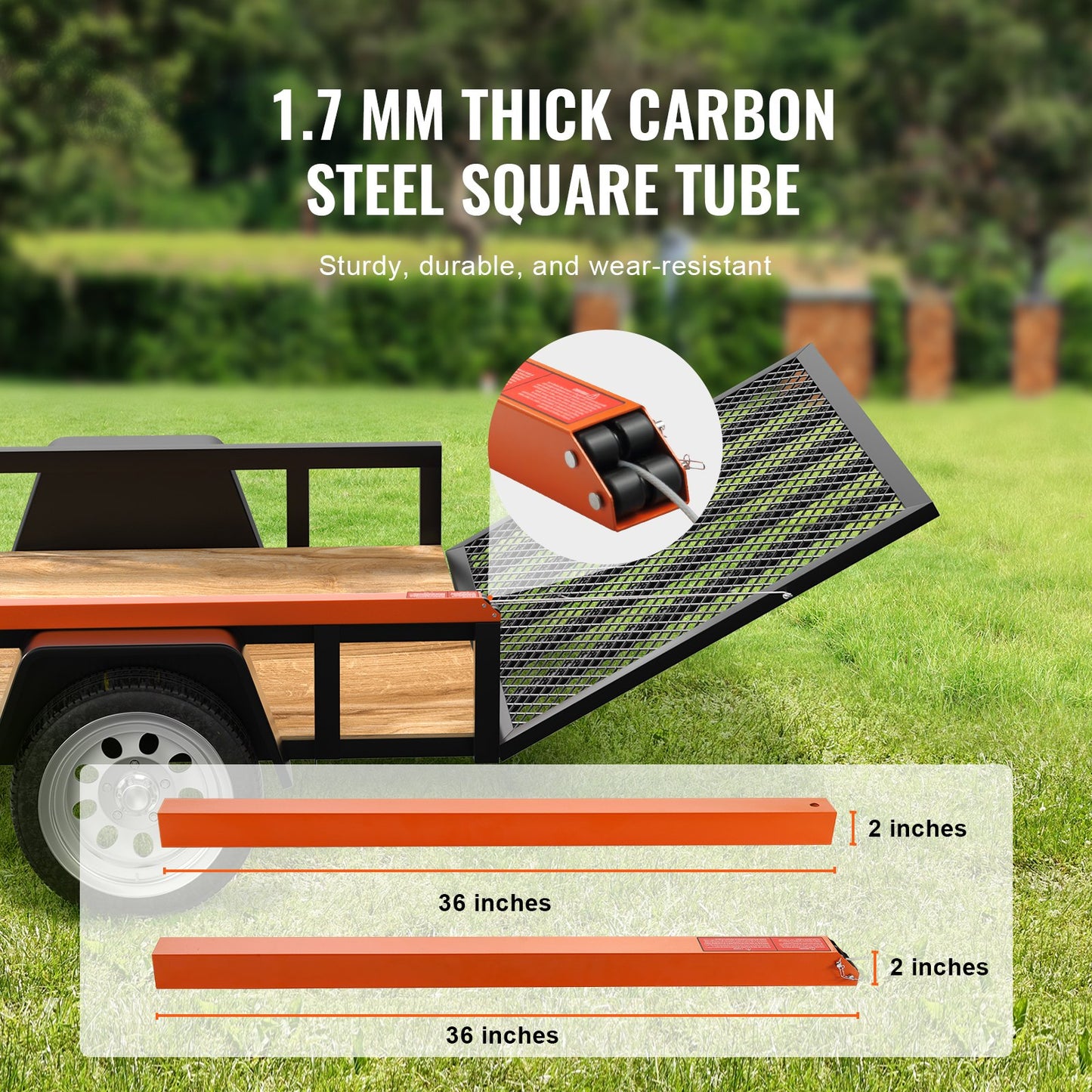 TrailTailgate ist Lift Assist, Max 180 lbs Tragkraft, kompatibel mit Open Utility Trailer Heckklappe und Rampe, mit 10 bis 24 Zoll Höhe Seitentasche und 4 bis 6 Fuß Höhe Heckklappe oder Rampe