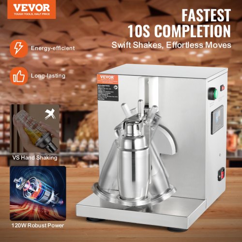 Milkshake Maker Machine 120W Elektrisk Milk Tea Shaker Rostfritt stål Kommersiell | EU
