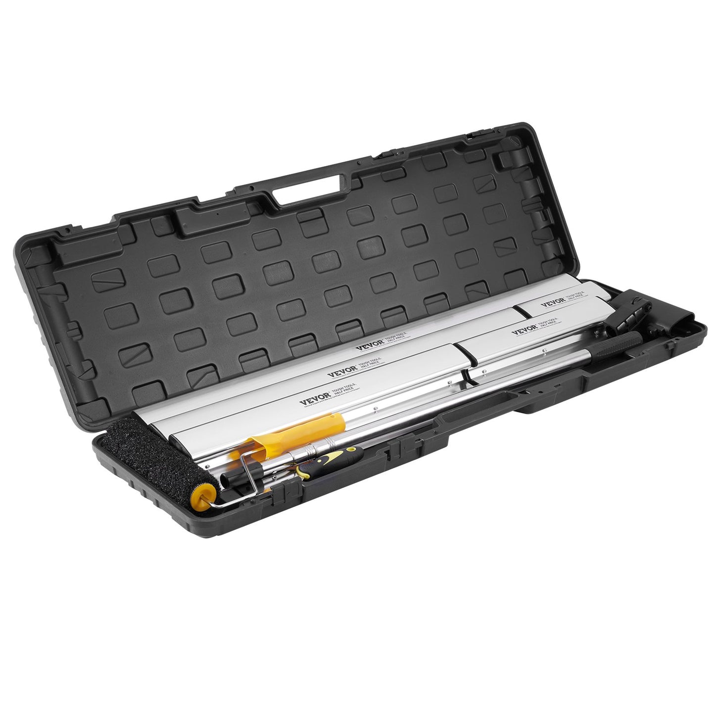 Drywall Skimming Blade Set, 10/16/24/32/40 in Skimming Blade + 34-81.6 in Extension Handle Bar, Stainless Steel Knife Professional Skimcoat Tool, for Drywall/Wall/Gypsum Board