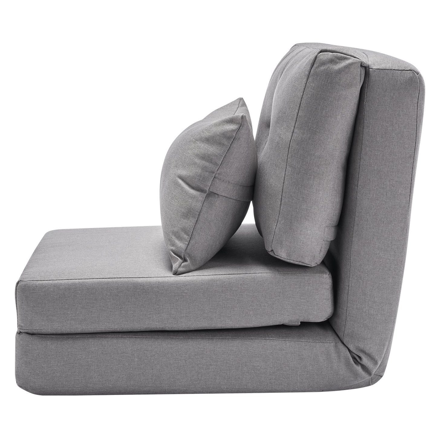 Cabriolet Flip Stol med 5 justerbara positioner Golv Lazy Sofa Grå