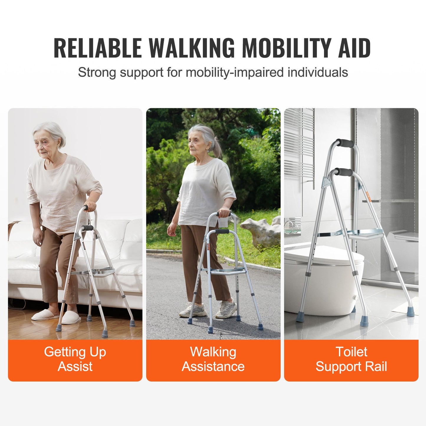 Folding Hemi Walker One Arm Mobility Walker för senior & justerbar höjd