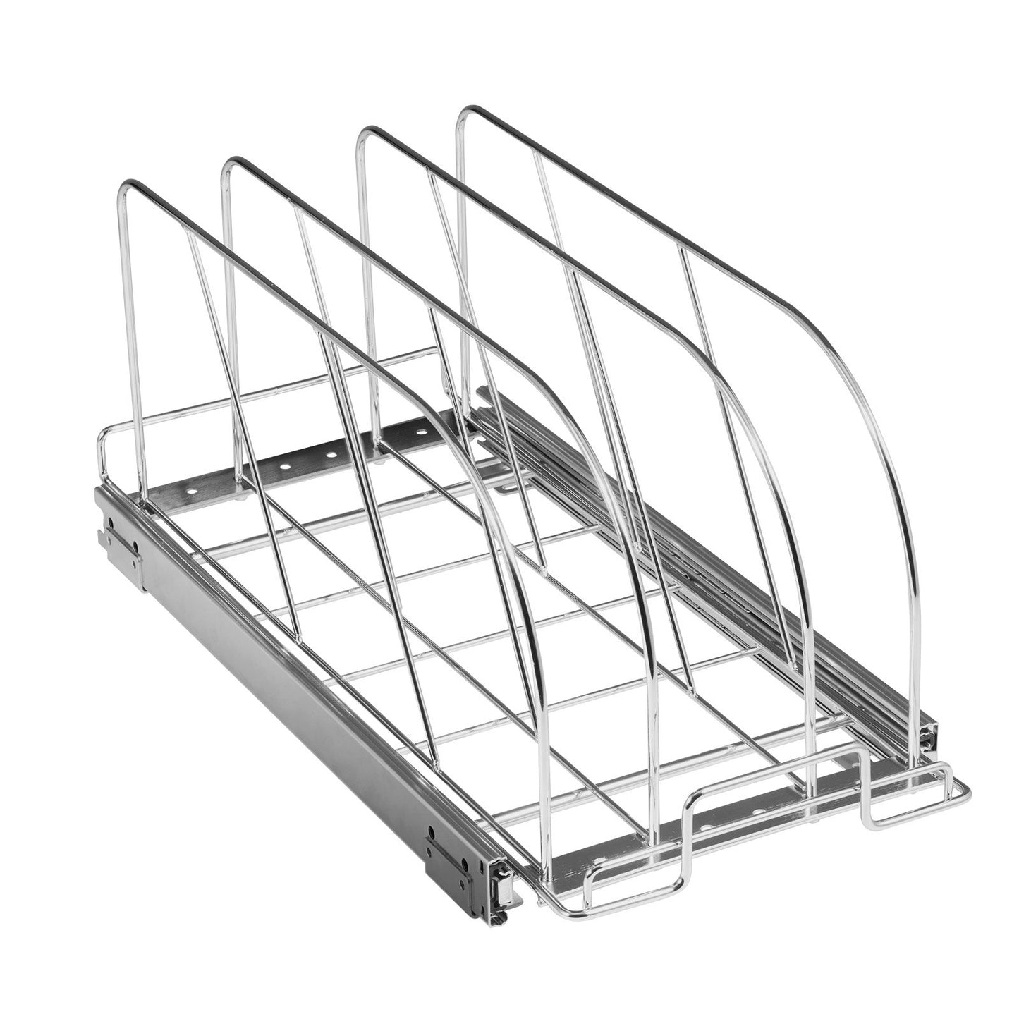 Pan and pot rack, pull-out pull-out under-cabinet organization, baking sheet organization, adjustable wire dividers, steel lid holders for kitchen cabinet and pantry storage,