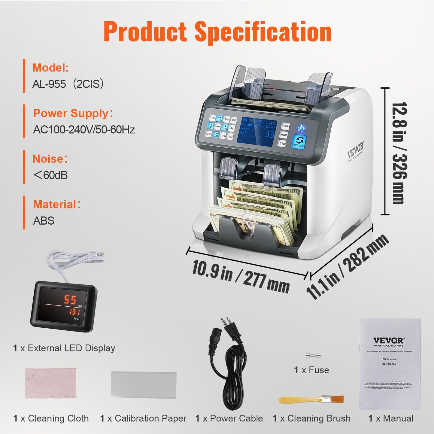 Money Counter Machine Bill Counter med 2CIS SN UV IR MG DD Multi Valuta