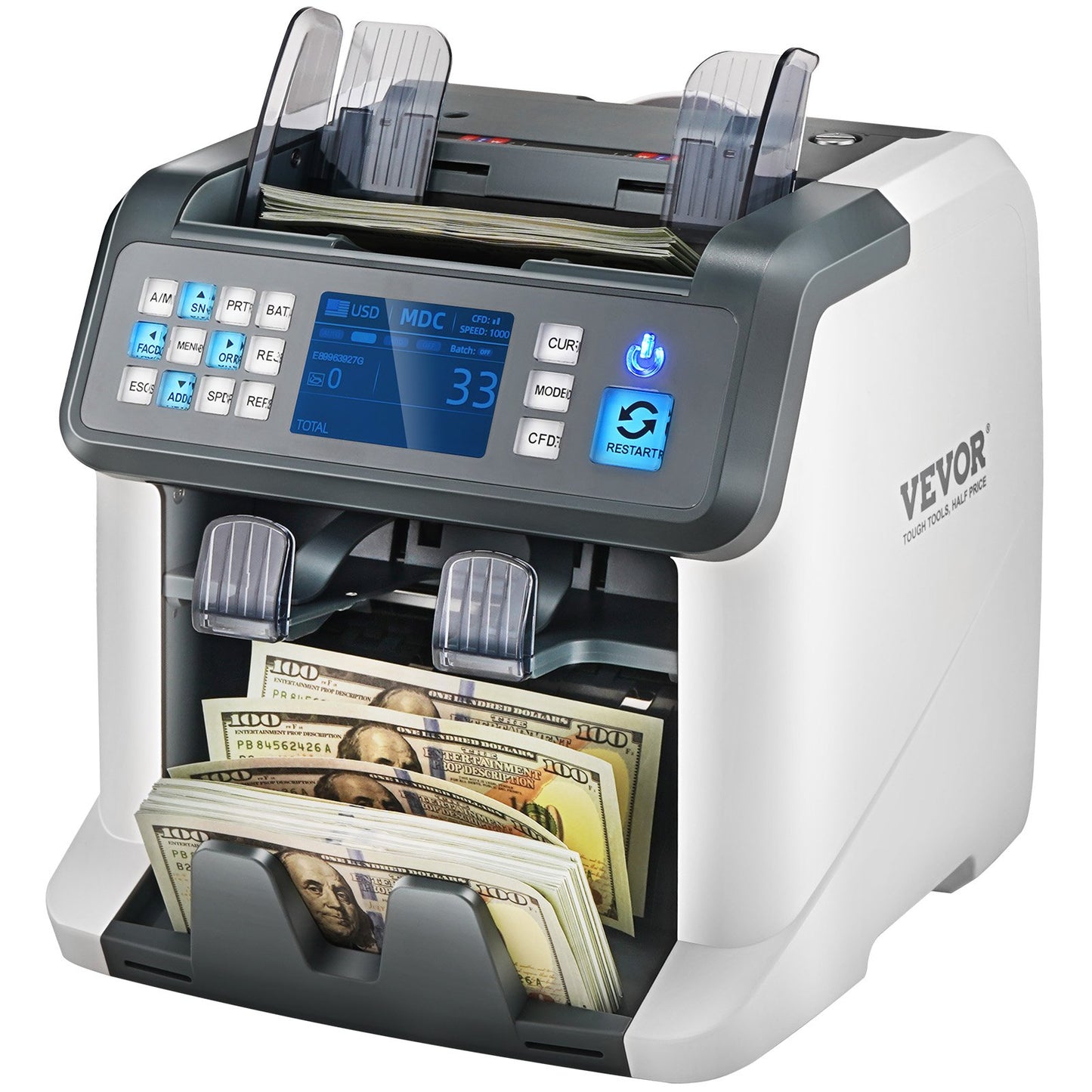 Money Counter Machine Bill Counter med 2CIS SN UV IR MG DD Multi Valuta