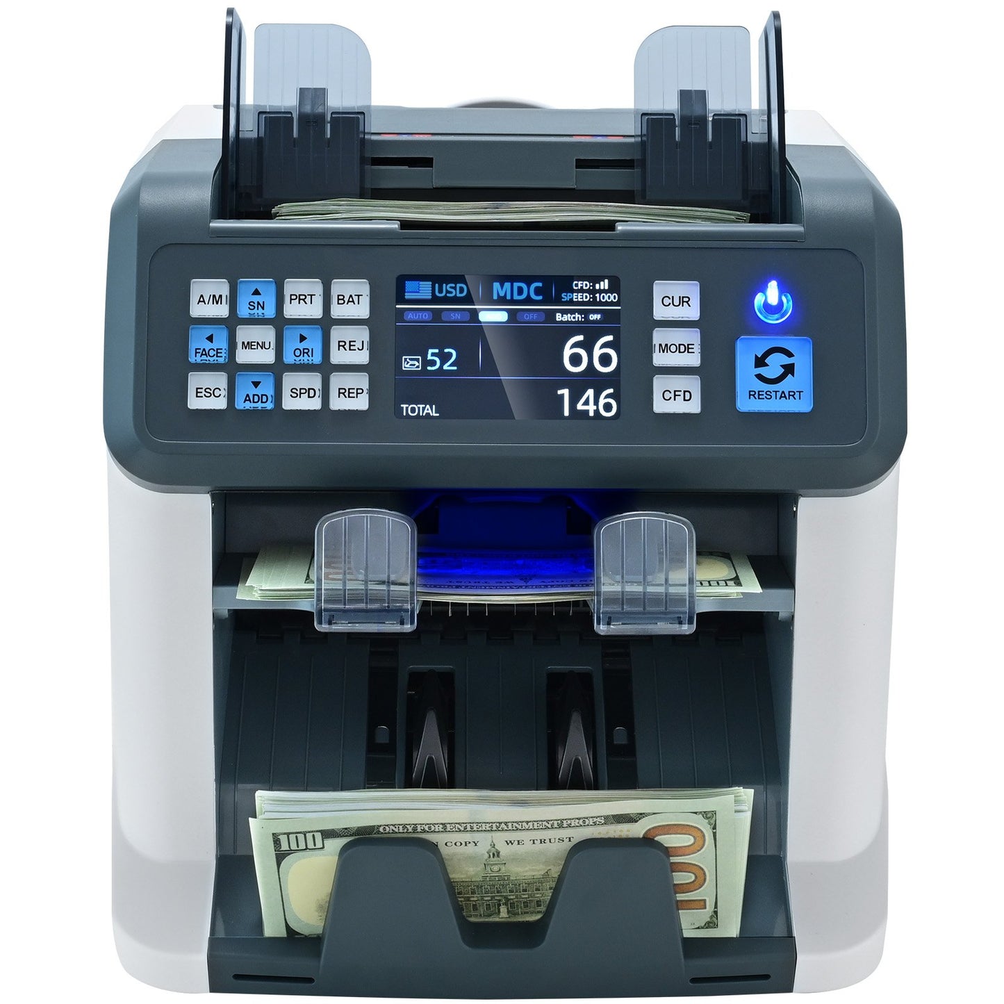 Money Counter Machine Bill Counter med 2CIS SN UV IR MG DD Multi Valuta