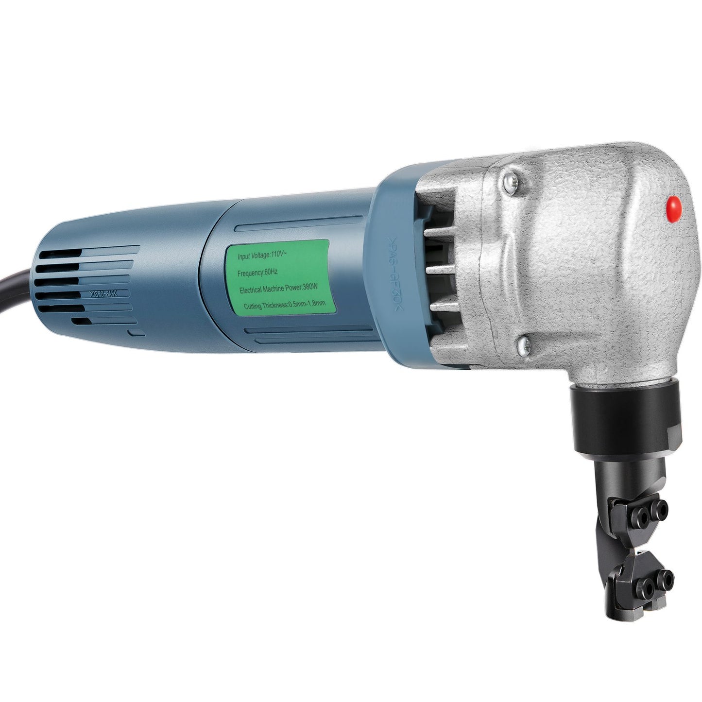 Electric Metal Nibbler 380W Nibbler Metal Cutter 1800RPM Höghastighetsrotor Metall Nibbler 220V med utbytta blad Förvaringsväska Plåt Nibbler för skärning av rostfritt stål, aluminium, plast