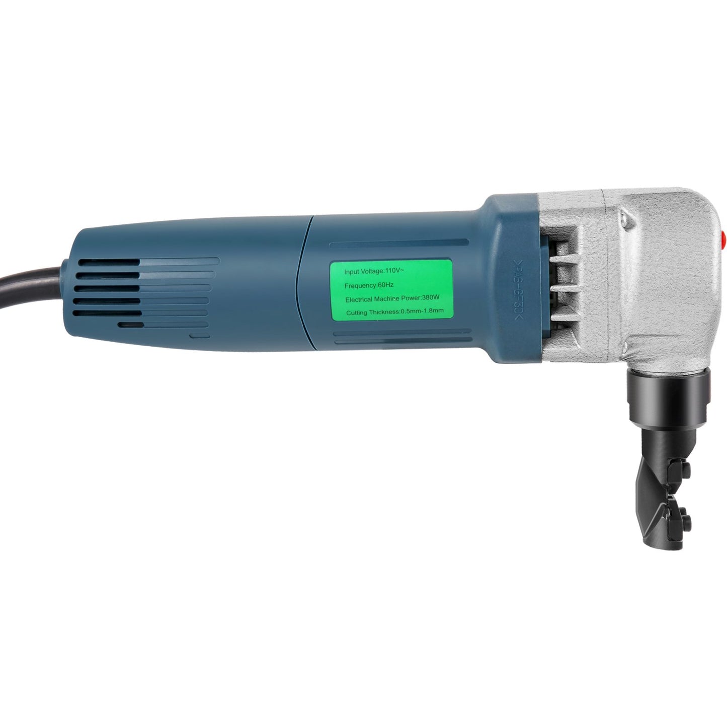 Electric Metal Nibbler 380W Nibbler Metal Cutter 1800RPM Höghastighetsrotor Metall Nibbler 220V med utbytta blad Förvaringsväska Plåt Nibbler för skärning av rostfritt stål, aluminium, plast