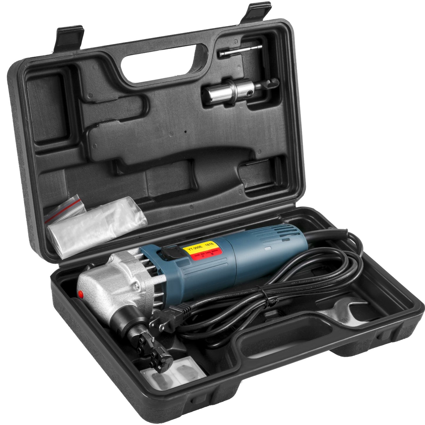 Electric Metal Nibbler 380W Nibbler Metal Cutter 1800RPM Höghastighetsrotor Metall Nibbler 220V med utbytta blad Förvaringsväska Plåt Nibbler för skärning av rostfritt stål, aluminium, plast