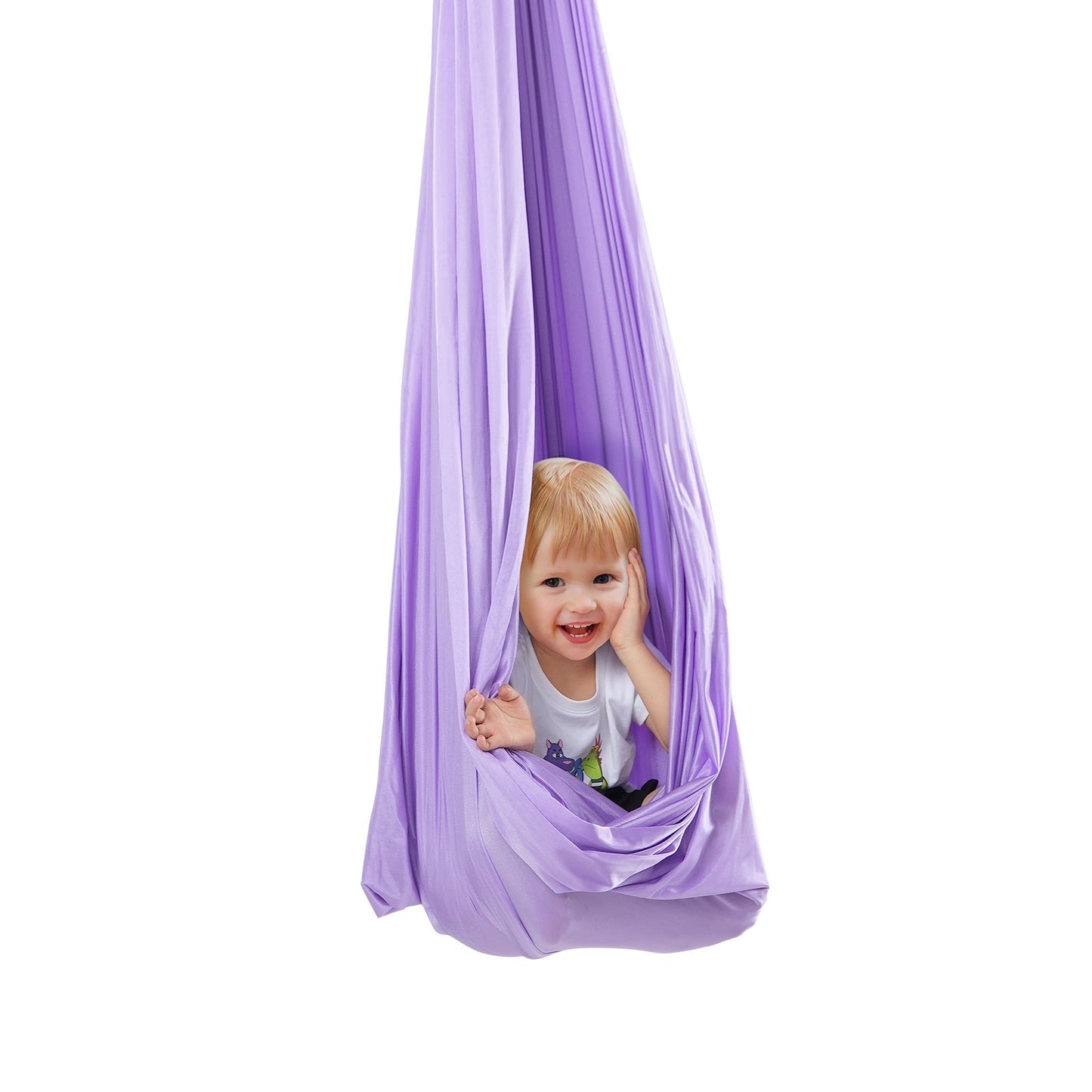 Sensory Swing for Kids, 3.1 Yards, Therapy Swing for Kids with Special Needs, Cuddle Swing Indoor Outdoor Hammock for Kids and Adults with Autism, ADHD, Aspergers, Sensory Integration, Purple