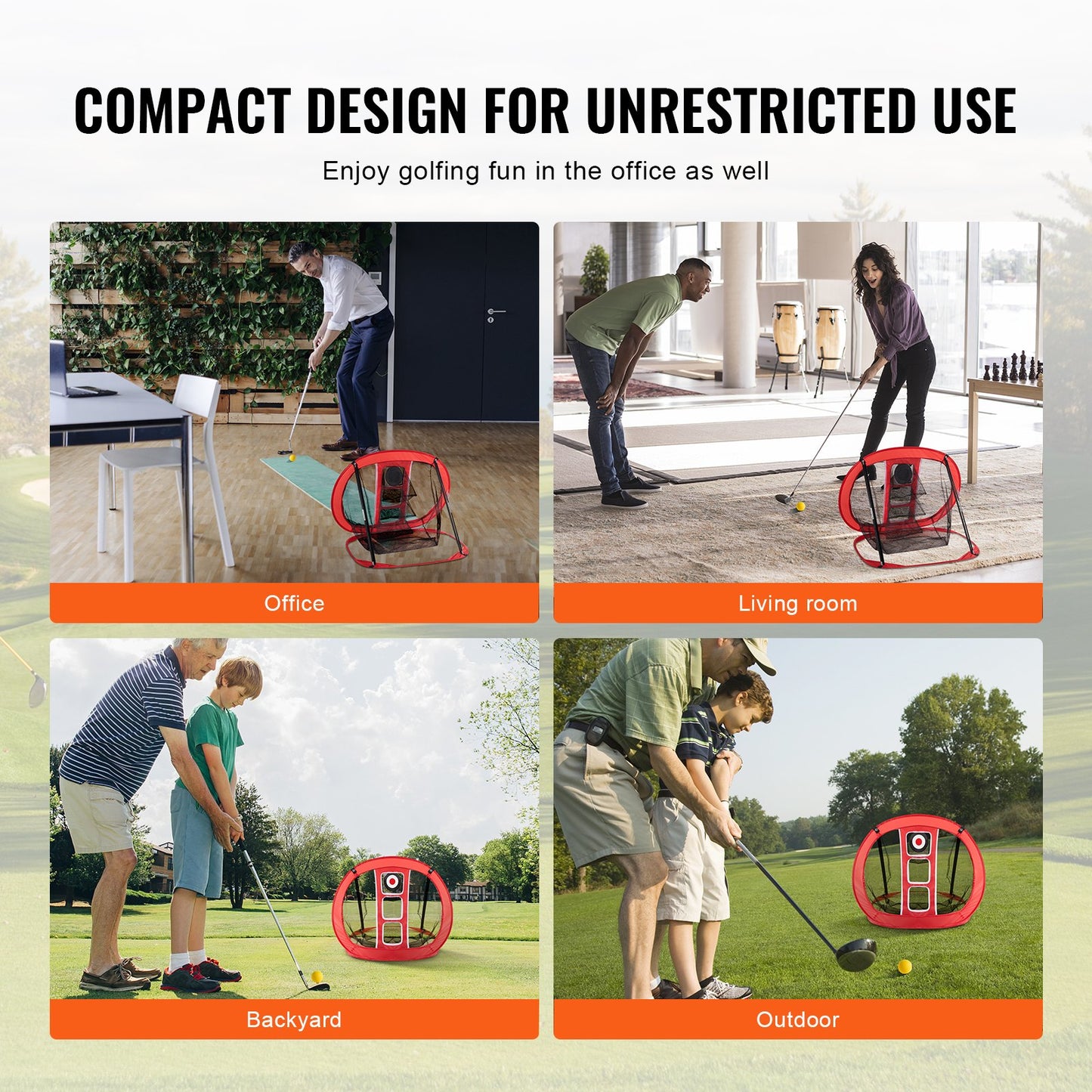 Golf-Chipping-Netz, Pop-Up-Golf-Übungsnetz, tragbares Golf-Schlaghilfenetz für drinnen und draußen, mit Zielscheibe und Tragetasche, für das Training des Schwungs im Hinterhof, Geschenk für Männer, Golfliebhaber, Rot