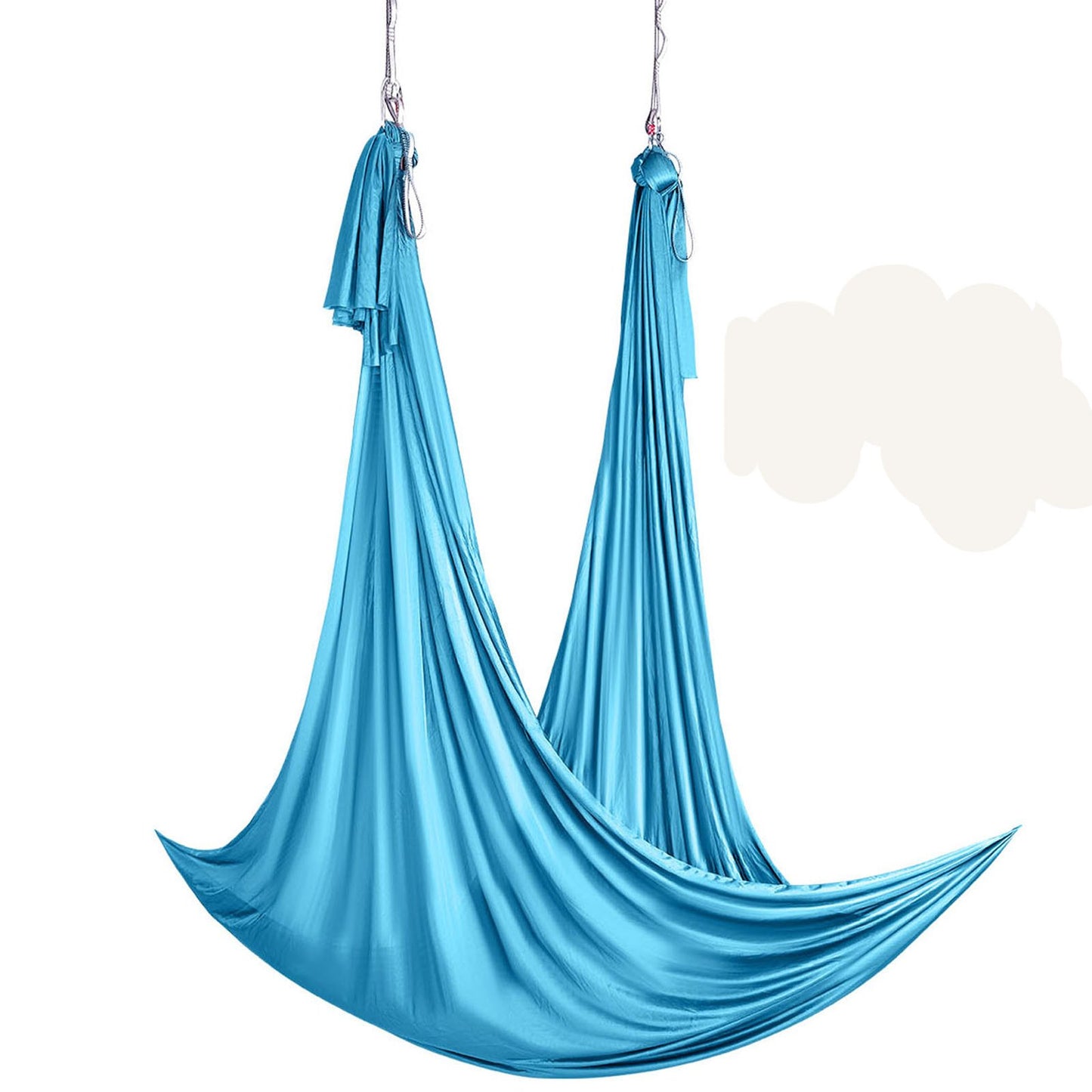 Aerial Yoga Hammock & Swing, 5.5 Yards, Aerial Yoga Starter Kit with 100gsm Nylon Fabric, Full Rigging Hardware & Easy Installation Guide, Antigravity Flying for All Levels Fitness Bodybuilding, Blue