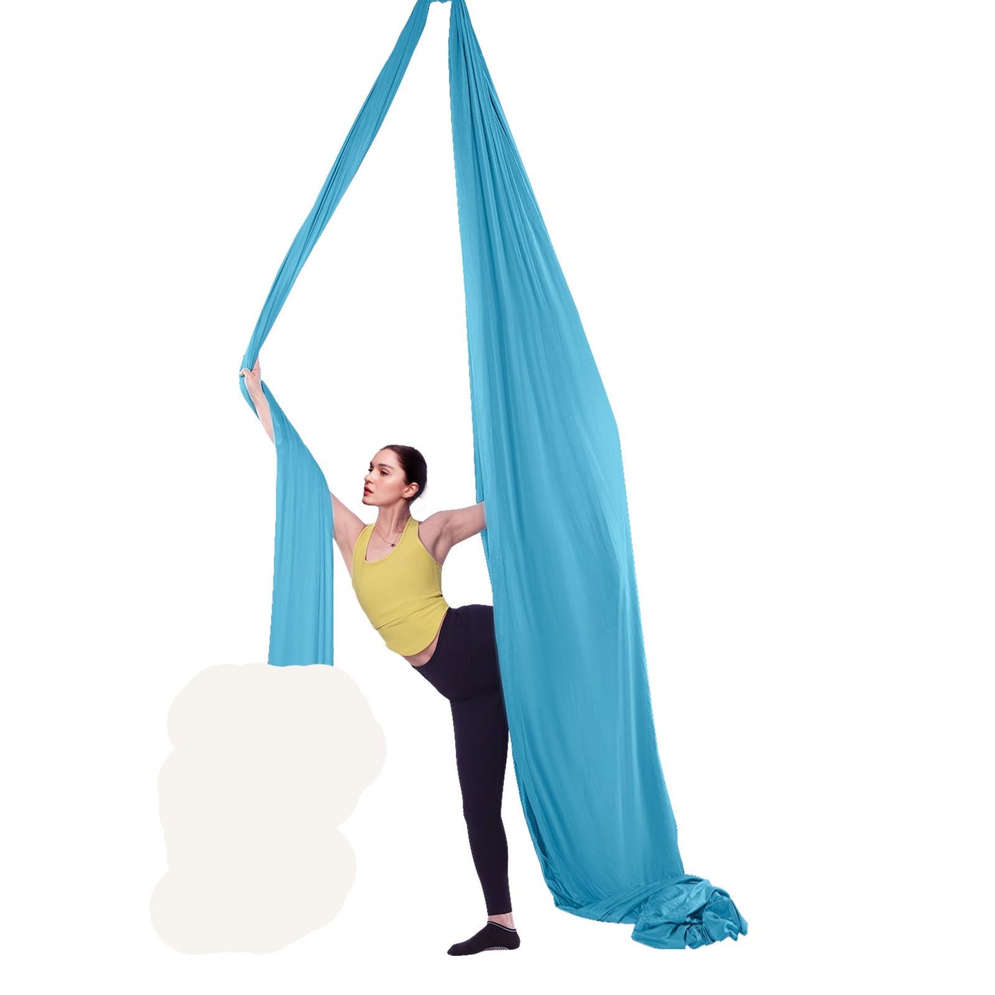 Aerial Yoga Hammock & Swing, 5.5 Yards, Aerial Yoga Starter Kit with 100gsm Nylon Fabric, Full Rigging Hardware & Easy Installation Guide, Antigravity Flying for All Levels Fitness Bodybuilding, Blue