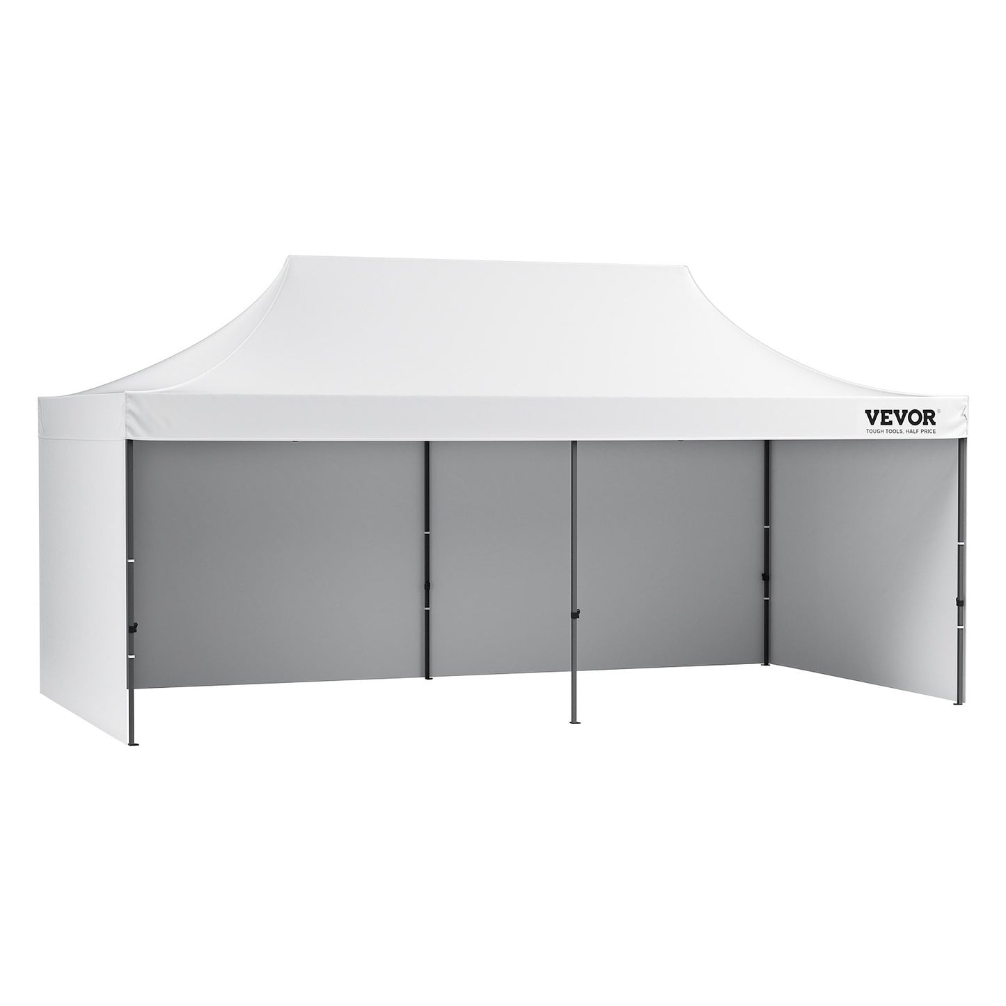 Pop Up Baldakin Tält Utomhus Lusthus tält 10x20FT med sidoväggar & väska Vit