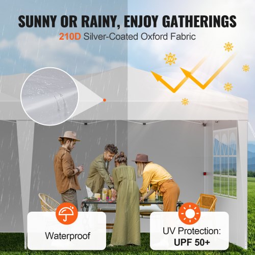 Pop Up-tak 3 x 6 meter popup-paviljongtält med 3 sidoväggar och 2 fönster