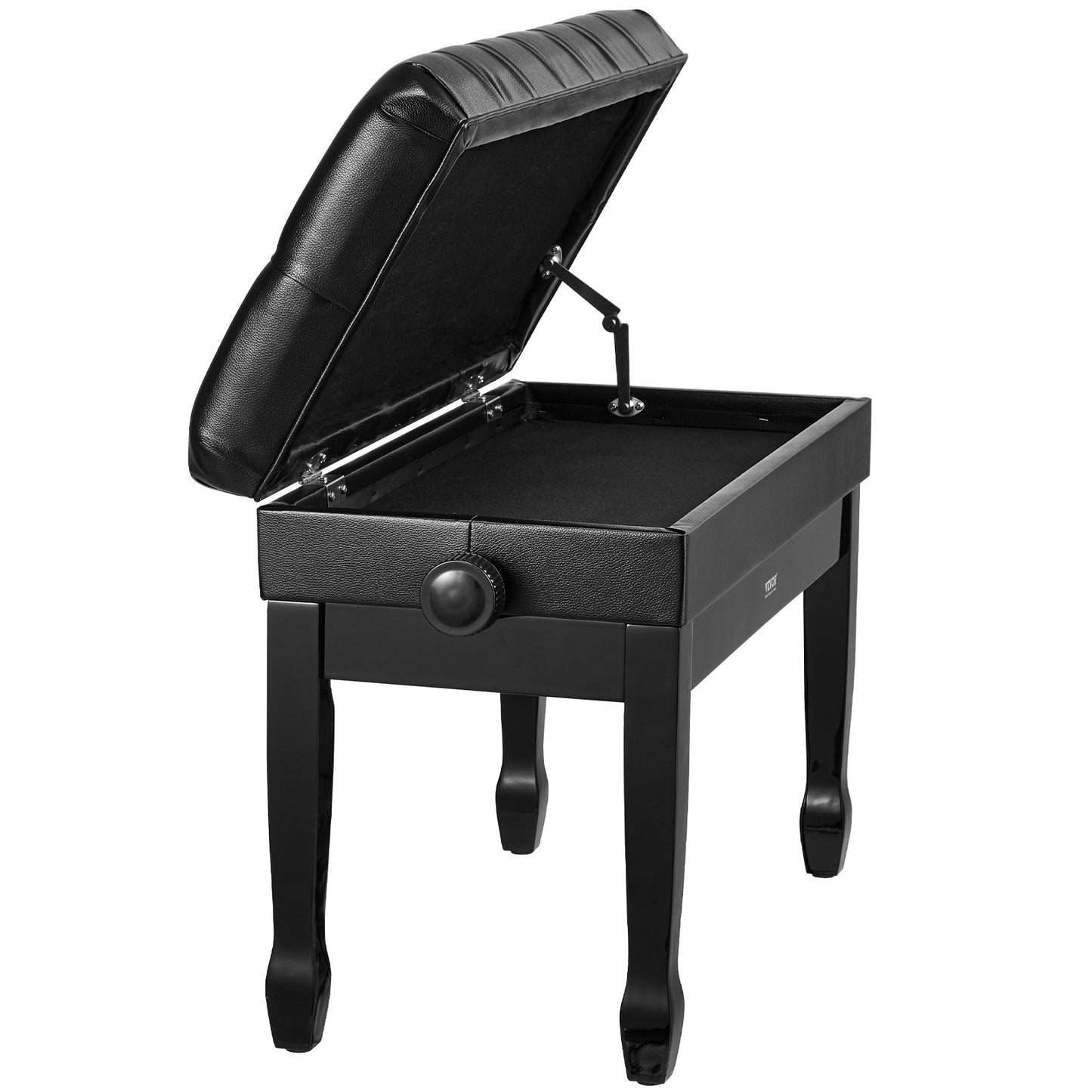 Justerbar Piano Keyboard Bänk Förvaring Vadderad sits Bokhylla i trä