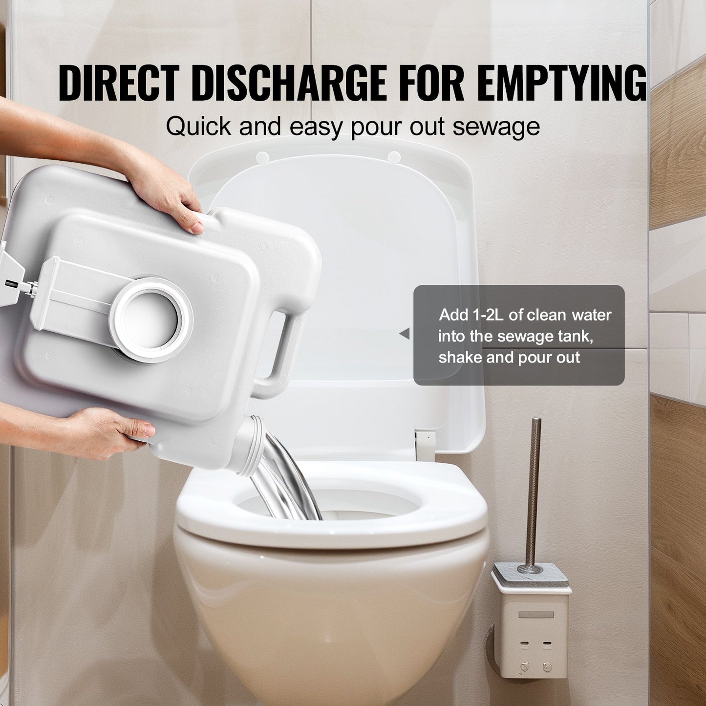 Portable Toilet Flush Travel Camping 3,2 Gal Commode Potta Utomhus Inomhus